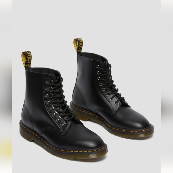 Dr Martens Pascal Verso Smooth Leather Lace Up Boots Size L8 M7 Classic Retro - Picture 2 of 12